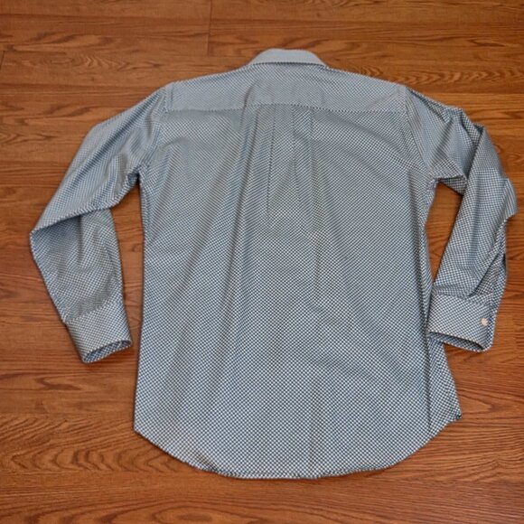 Peter Millar Shirt Men's Medium Black Mint Geometric Diamond Button Down Pocket - Picture 9 of 11